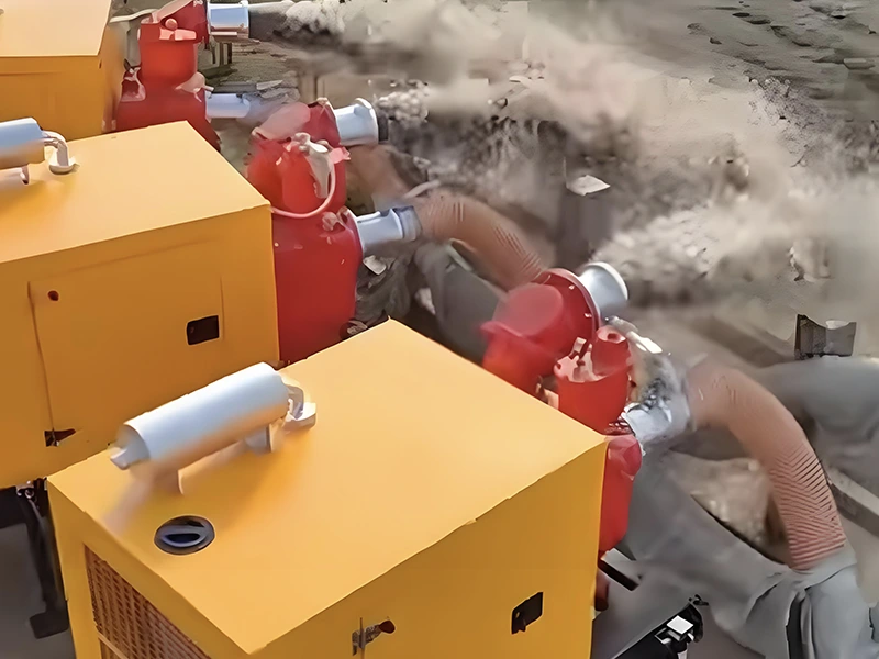 I prudutti di prevenzione d'inundazioni di Jianghe aghjurnanu a pompa d'acqua di u mutore diesel per aumentà a capacità efficiente di drenaje di inundazioni